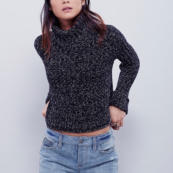 Free People Sweaters - Free people marled cropped turtleneck sweater